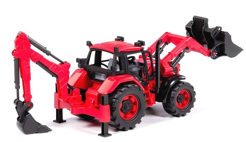 91857 Traktor z turem i koparką – ciągnik budowlany ruchome elementy