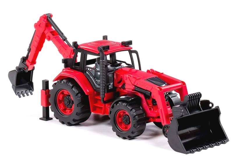 91857 Traktor z turem i koparką – ciągnik budowlany ruchome elementy