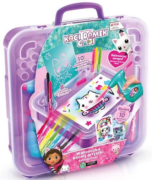 2176 Kreatywny zestaw z aerografem Koci Domek Gabi Walizeczka kociej artystki