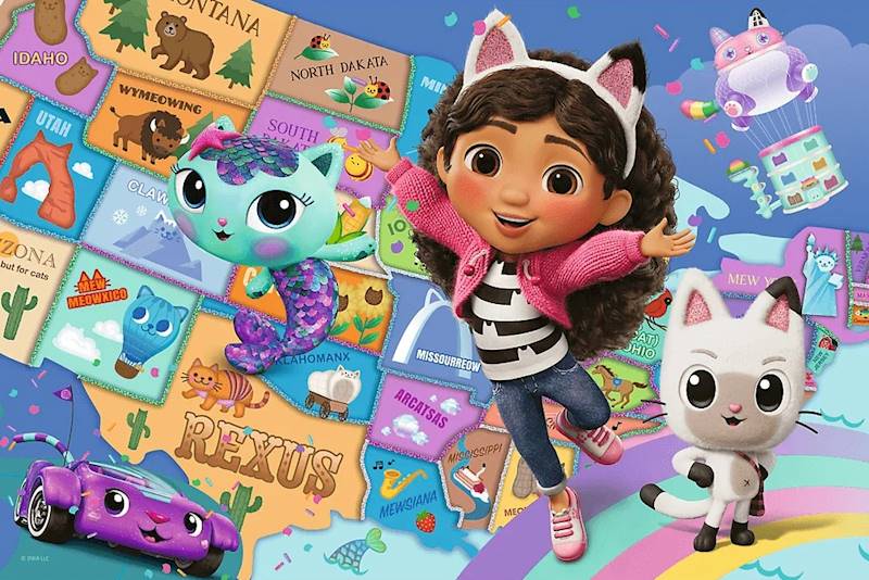 5159 Puzzle Trefl 100 elementów Przyjaźń w kocim domku, Koci Domek Gabi