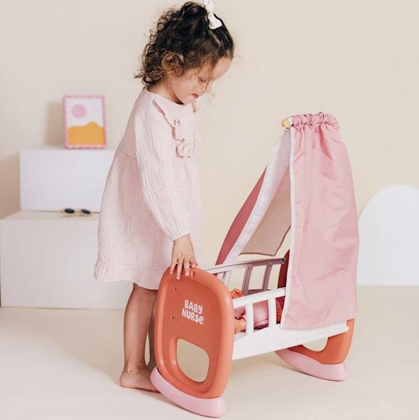 3910 SMOBY Baby Nurse Kołyska z Baldachimem dla Lalki Łóżeczko