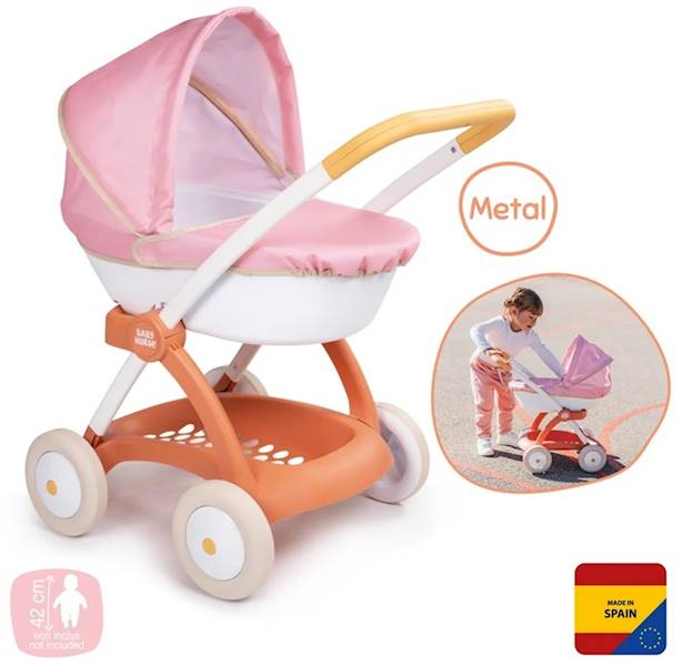 1241 Smoby Baby Nurse Wózek Głęboki dla Lalki zabawka dla dziewczynki metal