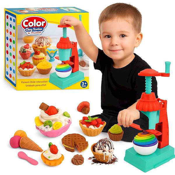 8035 Masa Plastyczna Maszynka Wyciskarka do Lodów Zestaw TUBY 