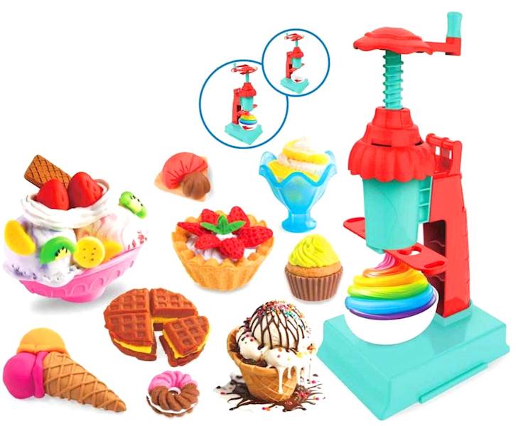 8035 Masa Plastyczna Maszynka Wyciskarka do Lodów Zestaw TUBY 