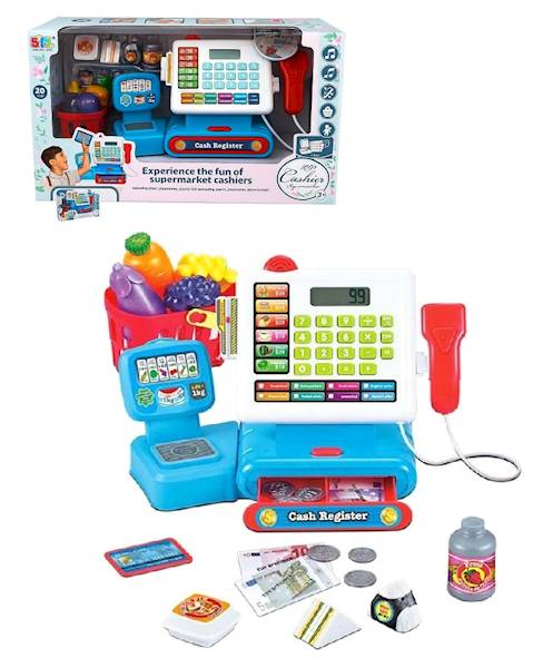 0786 Kasa Fiskalna Interaktywna Sklepowa Edukacyjna Kalkulator Skaner Koszyk 