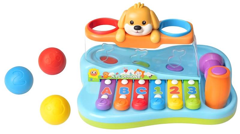 7366 Zabawka Edukacyjna Cymbałki z Młoteczkiem Wbijanie Piłeczek