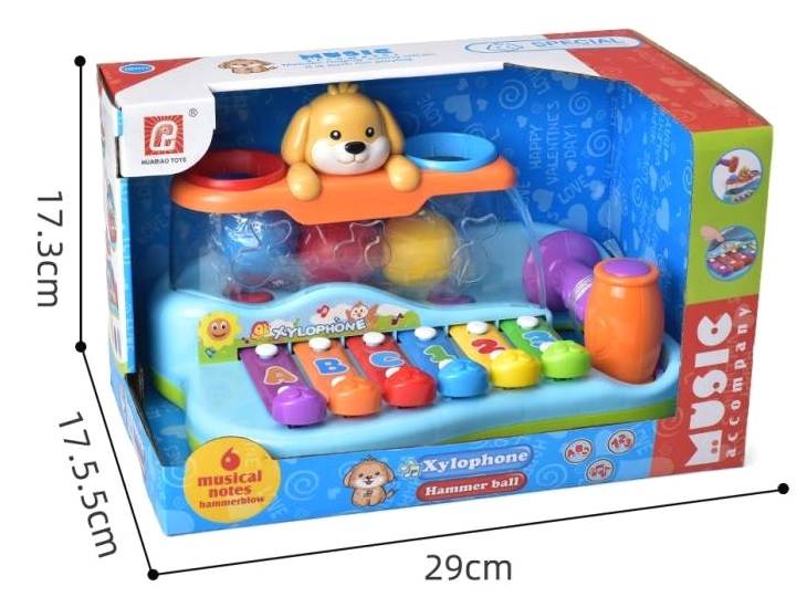 7366 Zabawka Edukacyjna Cymbałki z Młoteczkiem Wbijanie Piłeczek