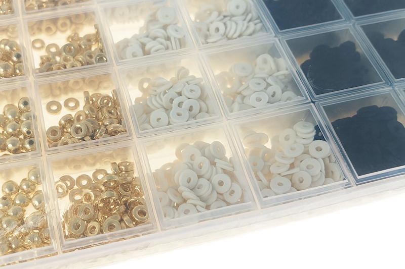 5648 Zestaw koralików do bransoletek czarne białe złote biżuteria 