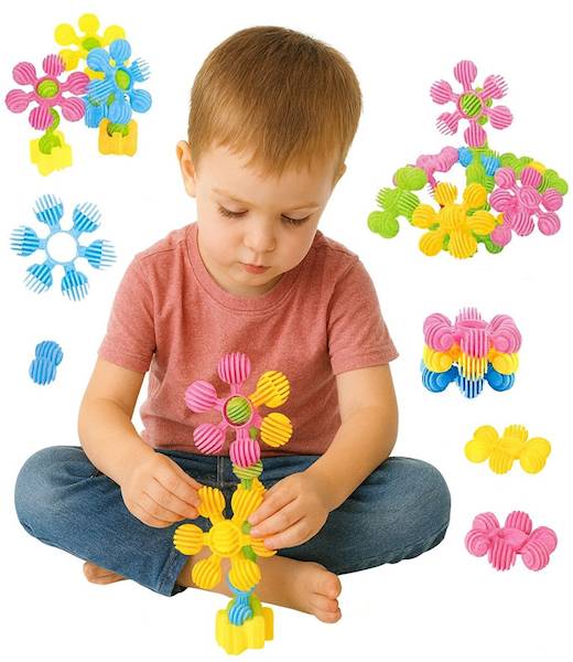 9968 Klocki konstrukcyjne kwiatki Kolorowe pastelowe klocki edukacyjne