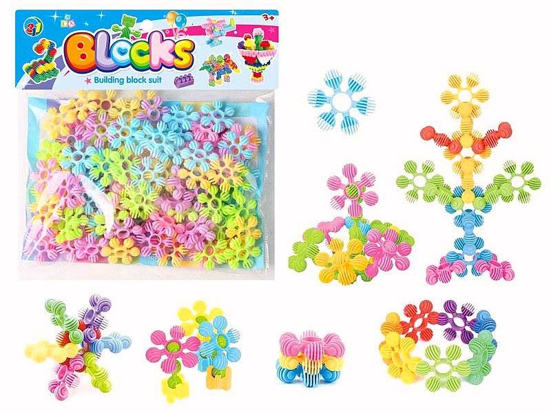 9968 Klocki konstrukcyjne kwiatki Kolorowe pastelowe klocki edukacyjne