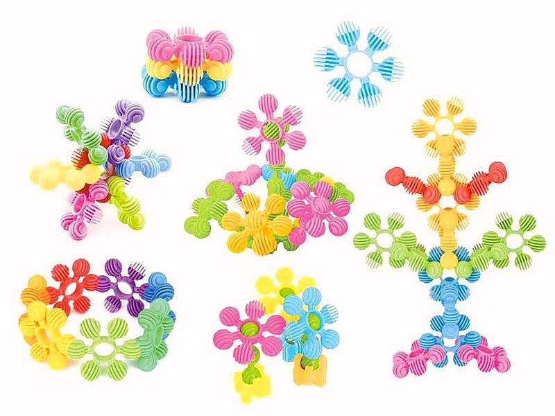 9968 Klocki konstrukcyjne kwiatki Kolorowe pastelowe klocki edukacyjne