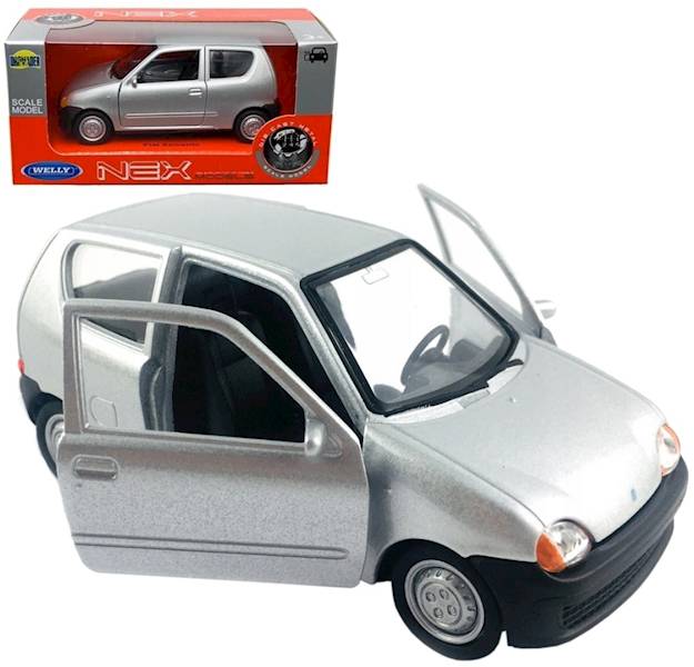 1:34 Metalowy model Welly Fiat Seicento srebrny 43855