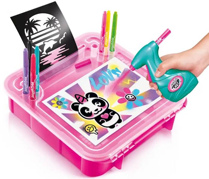 4736 Zestaw Artystyczny Walizeczka Małej Artystki Szablony Flamastry Aerograf