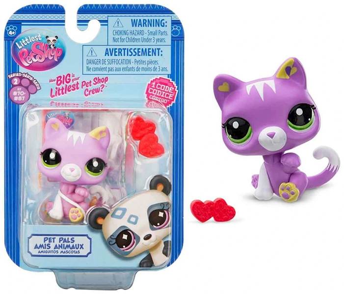 9708 Littlest Pet Shop figurka G7 #74 przyjaciele zwierząt Kotek fioletowy 