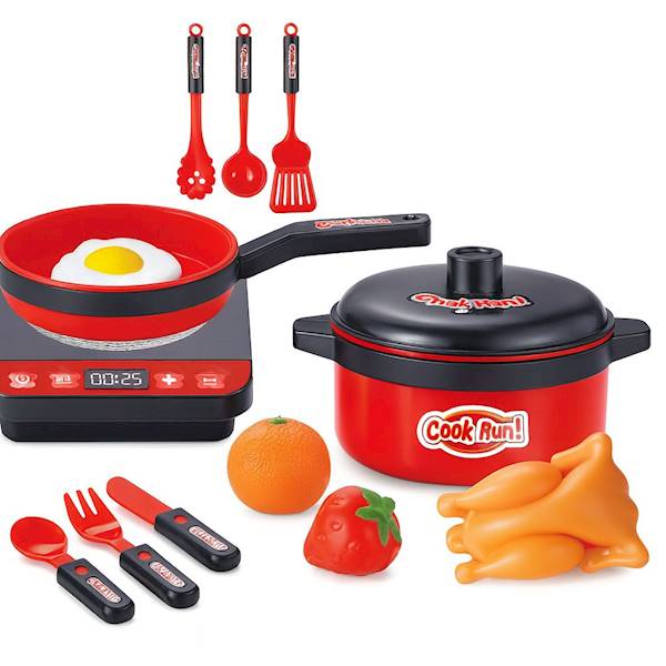 9811 Zestaw Kuchenny Garnek Patelnia Kuchenka Akcesoria Zabawka Gotowanie