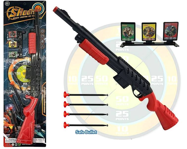 9910 Strzelba Zabawka z Przyssawkami Tarcza Celownicza Karabin Na Strzałki