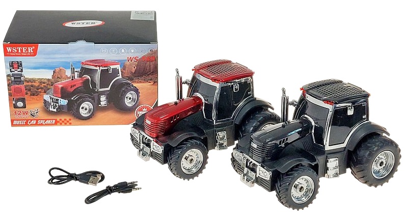 7537 Przenośny głośnik realistyczny model samochodu Traktor radio fm 