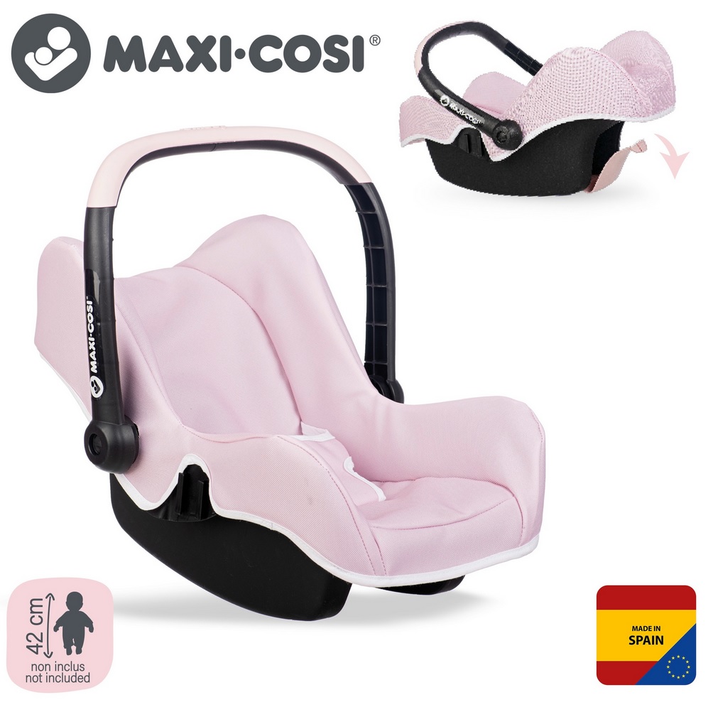 2412 Smoby MAXI COSI Nosidełko Fotelik Samochodowy dla Lalek jasnoróżowy