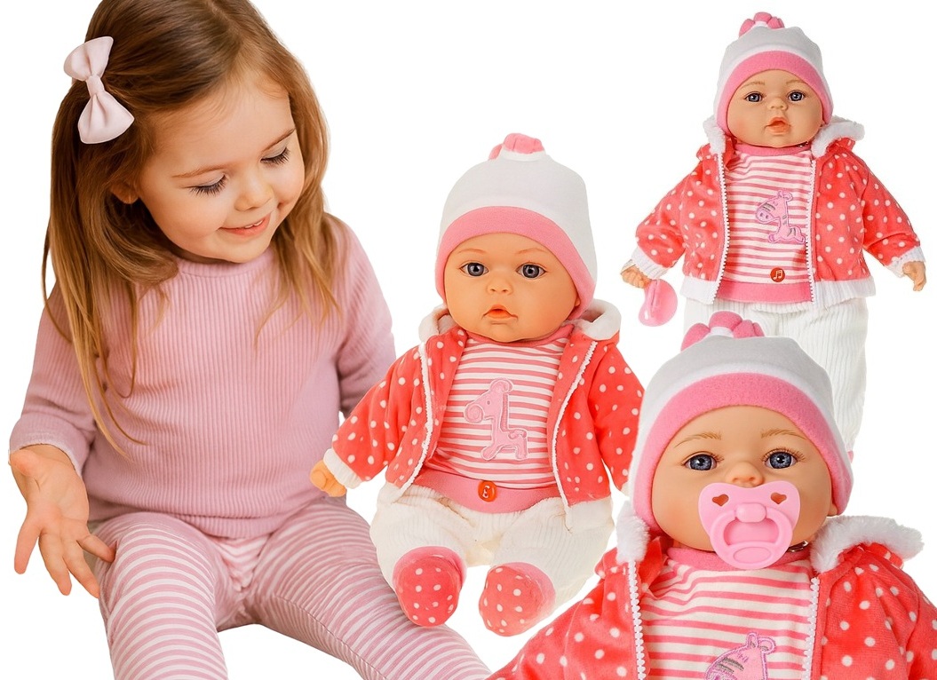 5289 Lalka bobas dziewczynka 45cm interaktywna miękka akcesoria ubranko 