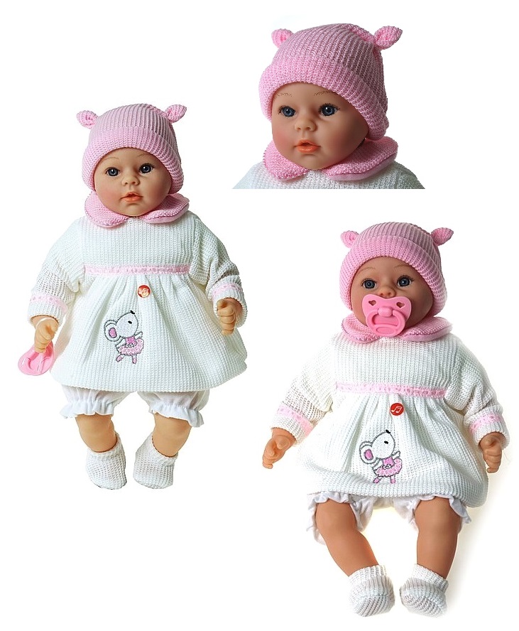 5135 Lalka bobas 45cm interaktywna miękka lalka niemowlak w ubranku