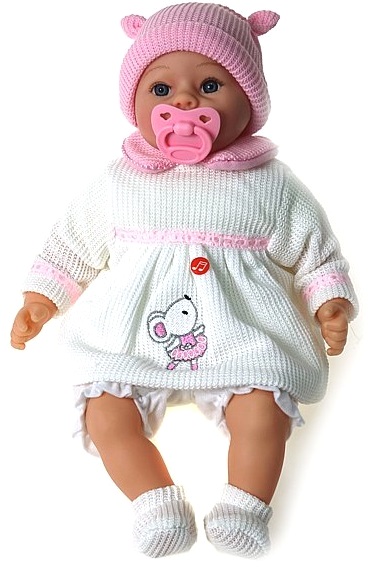5135 Lalka bobas 45cm interaktywna miękka lalka niemowlak w ubranku