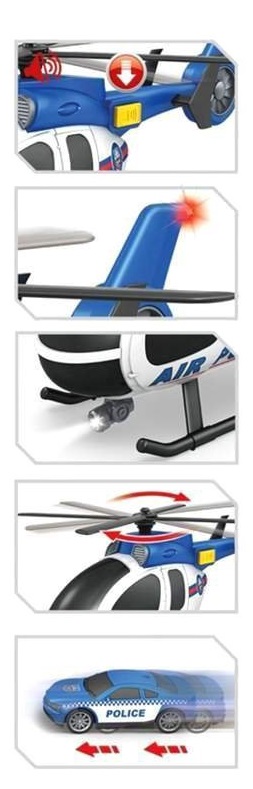 0496 Zestaw policyjny helikopter + samochód policyjny światło dźwięk 