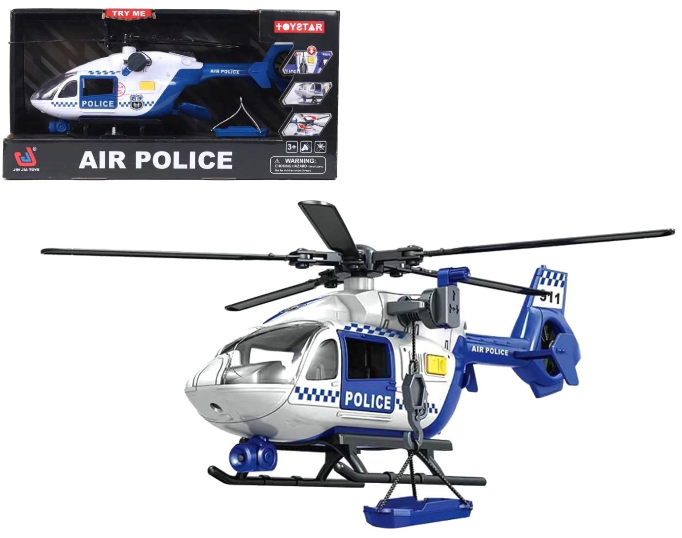 0502 Helikopter policyjny AIR POLICE dla dzieci światło dźwięk Zabawka
