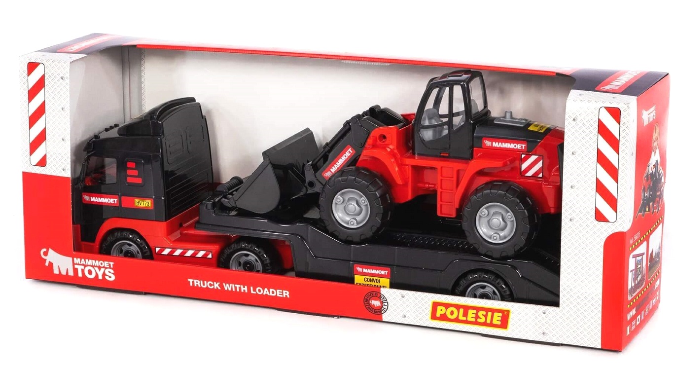 56825 Ciężarówka z lawetą MAMMOET ładowarka Polesie zestaw budowlany dla dzieci