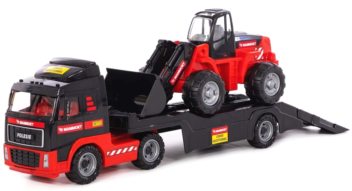 56825 Ciężarówka z lawetą MAMMOET ładowarka Polesie zestaw budowlany dla dzieci