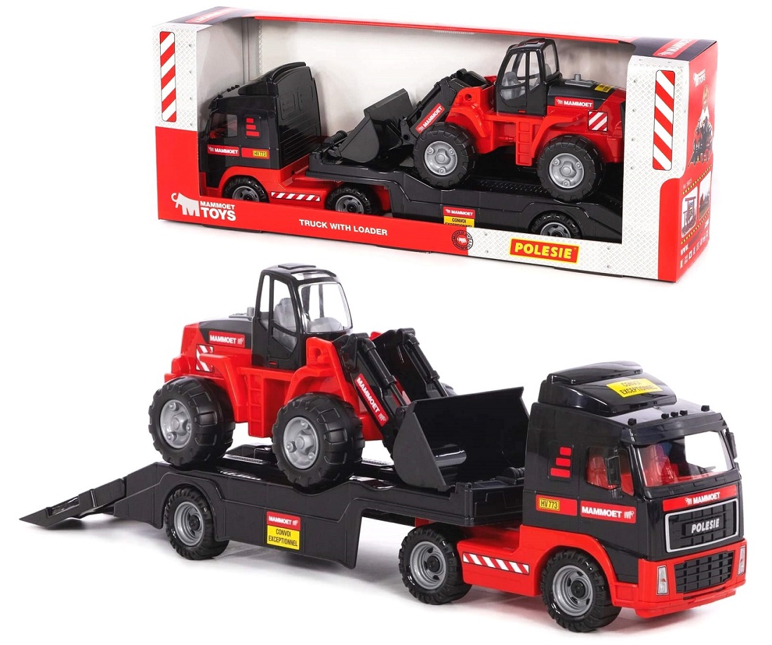 56825 Ciężarówka z lawetą MAMMOET ładowarka Polesie zestaw budowlany dla dzieci