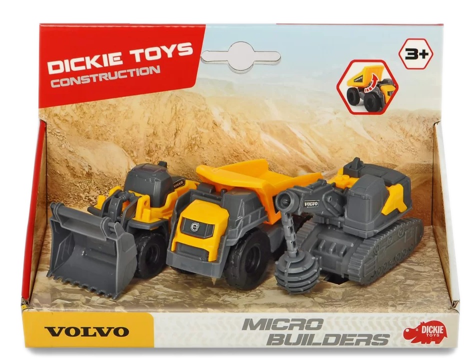 1424 Zestaw 3 pojazdów budowlanych VOLVO Dickie Toys koparka wywrotka ładowarka