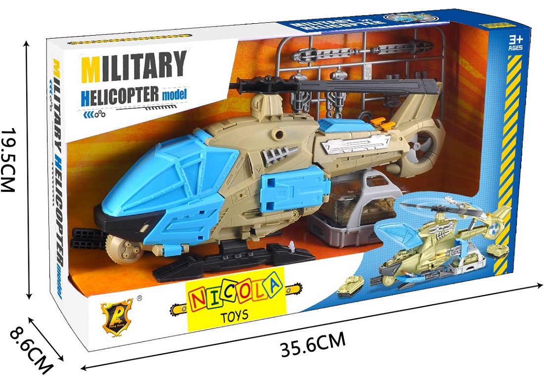 * 2037 Helikopter Wojskowy Zabawka dla Dzieci + Pojazd Militarny Wojsko