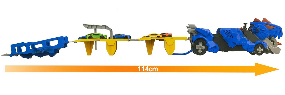 * 2051 Dinozaur Transporter Samochodów Tir Laweta Zestaw Autek 114cm XXL