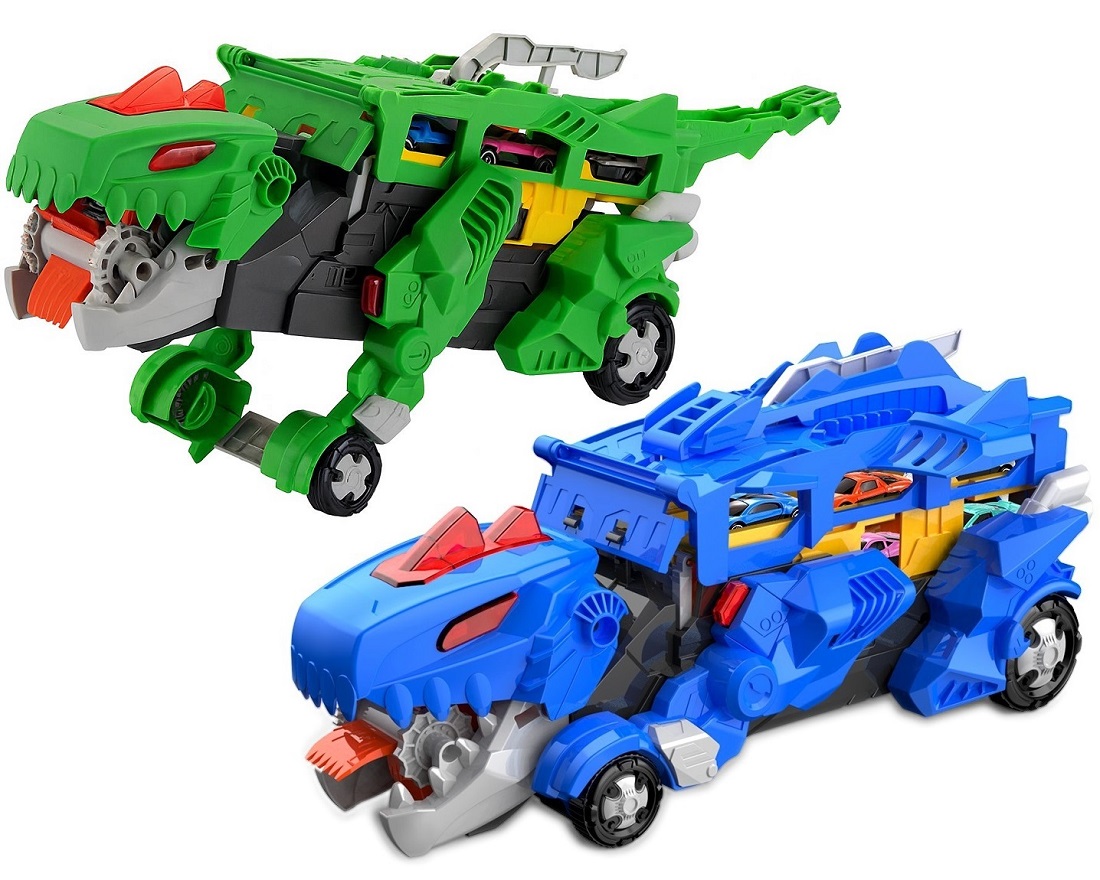 * 2051 Dinozaur Transporter Samochodów Tir Laweta Zestaw Autek 114cm XXL