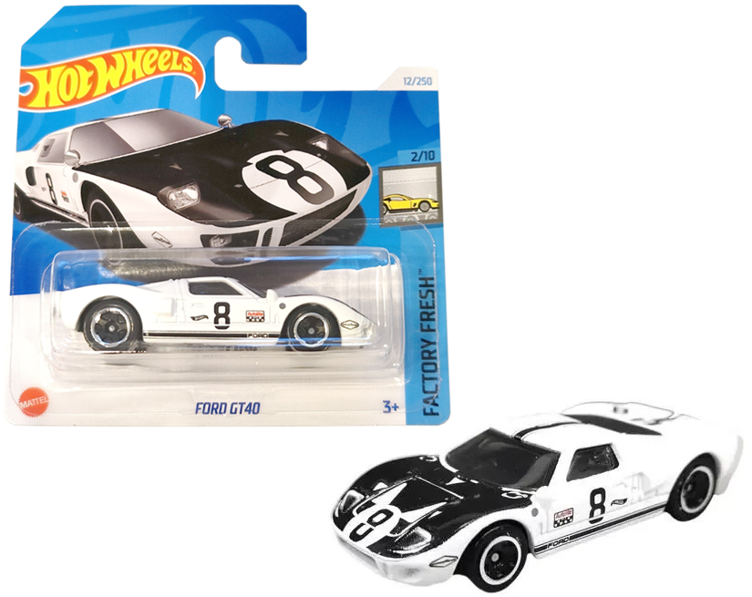 0227 METALOWY SAMOCHODZIK HOT WHEELS FORD GT40 FACTORY FRESH 12/250