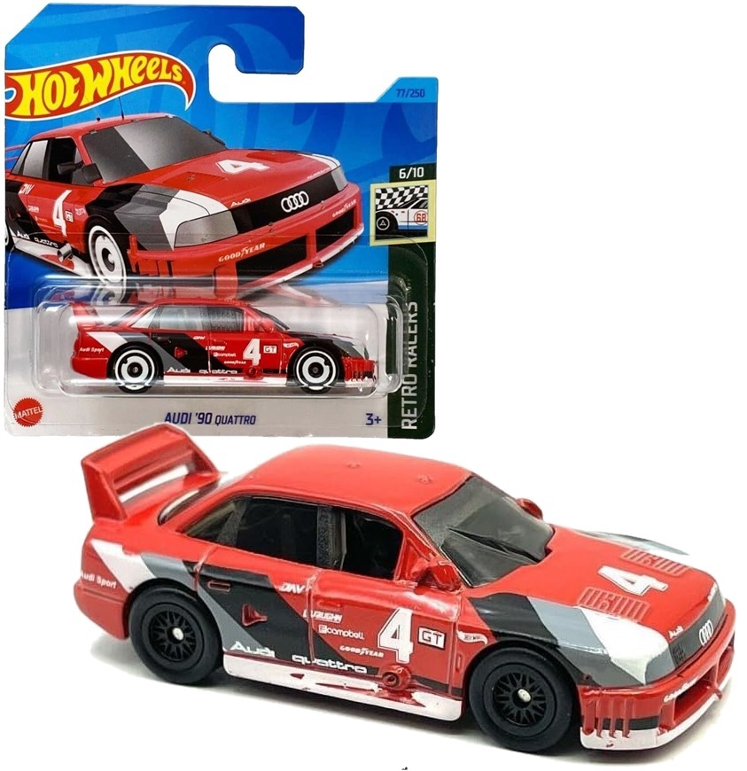 0227 METALOWY SAMOCHODZIK HOT WHEELS AUDI '90 QUATTRO RETRO RACERS 77/250