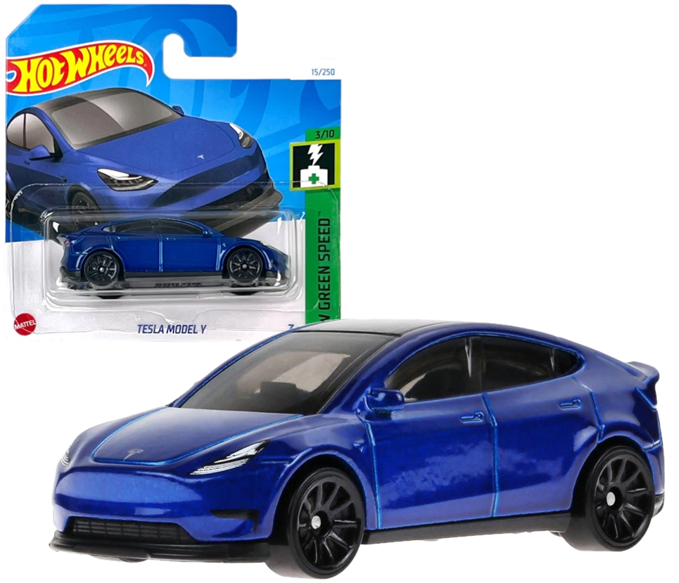 0227 METALOWY SAMOCHODZIK HOT WHEELS  TESLA MODEL Y GREEN SPEED 15/250