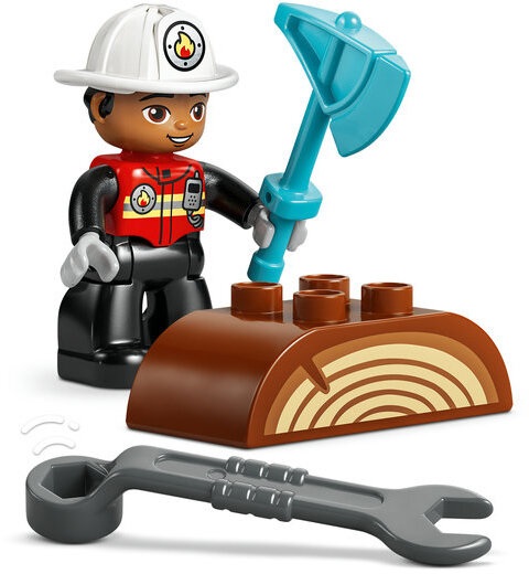 10473 28 elementów Klocki Lego Duplo Wóz strażacki z wężem i strażakiem 