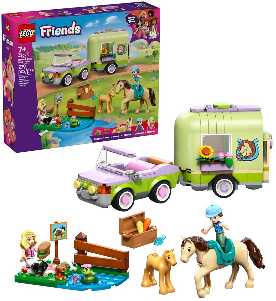 42695 Klocki Lego Friends Przyczepa z koniem i źrebaczkiem 279 elementów 