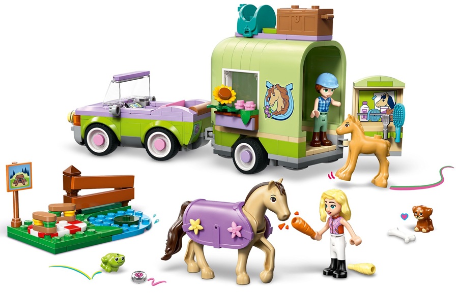 42695 Klocki Lego Friends Przyczepa z koniem i źrebaczkiem 279 elementów 