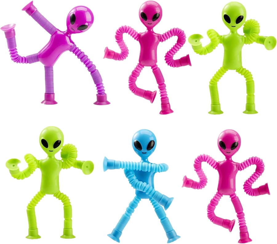 0000 Kosmita świecący teleskopowy rurki pop sensoryczna zabawka przyssawki