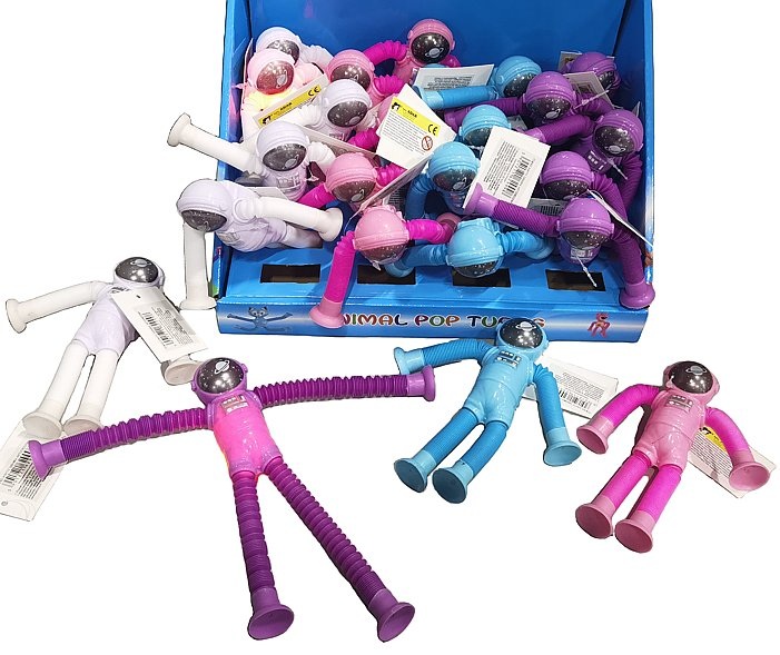9998 Świecący astronauta teleskopowy rurki pop sensoryczna zabawka przyssawki