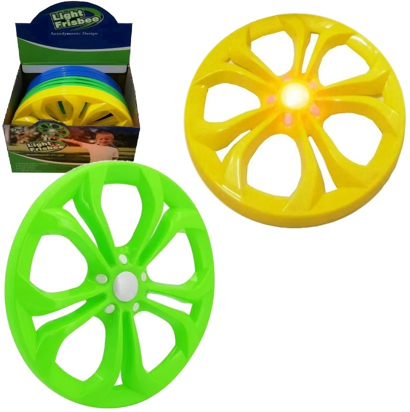 1838 Bezpieczny okrągły dysk do rzucania świecący ringo frisbee 