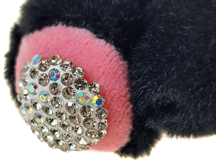 9264 Brelok Pluszowy Kotek Maskotka do Kluczy Torebki Plecaka Cyrkonie Kokardka