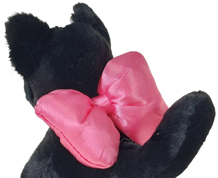 9264 Brelok Pluszowy Kotek Maskotka do Kluczy Torebki Plecaka Cyrkonie Kokardka