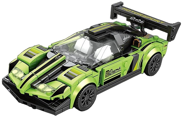 0680 Klocki konstrukcyjne Auto Sportowe Racing Zielone Wyścigowe Zestaw