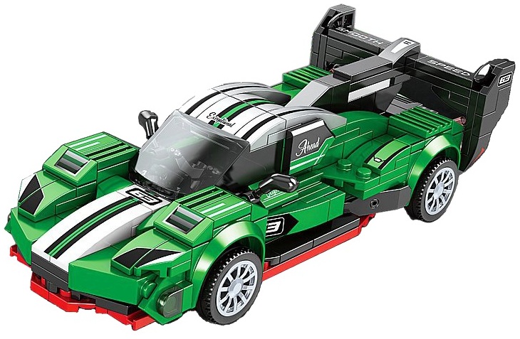 0703 Klocki konstrukcyjne Auto Sportowe Racing Zielone Wyścigowe Zestaw