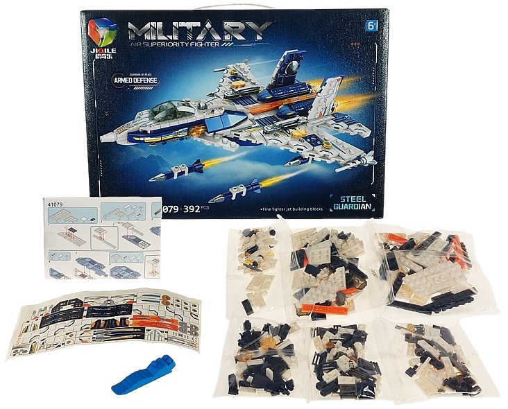 0734 Klocki Konstrukcyjne Samolot Myśliwiec Wojskowy Military Jet Zestaw