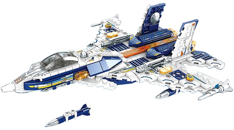 0734 Klocki Konstrukcyjne Samolot Myśliwiec Wojskowy Military Jet Zestaw