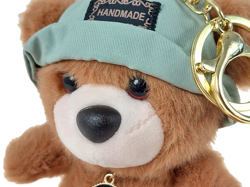 7451 Brelok Pluszowy Miś w czapce Maskotka do Kluczy Torebki Plecaka Pluszak